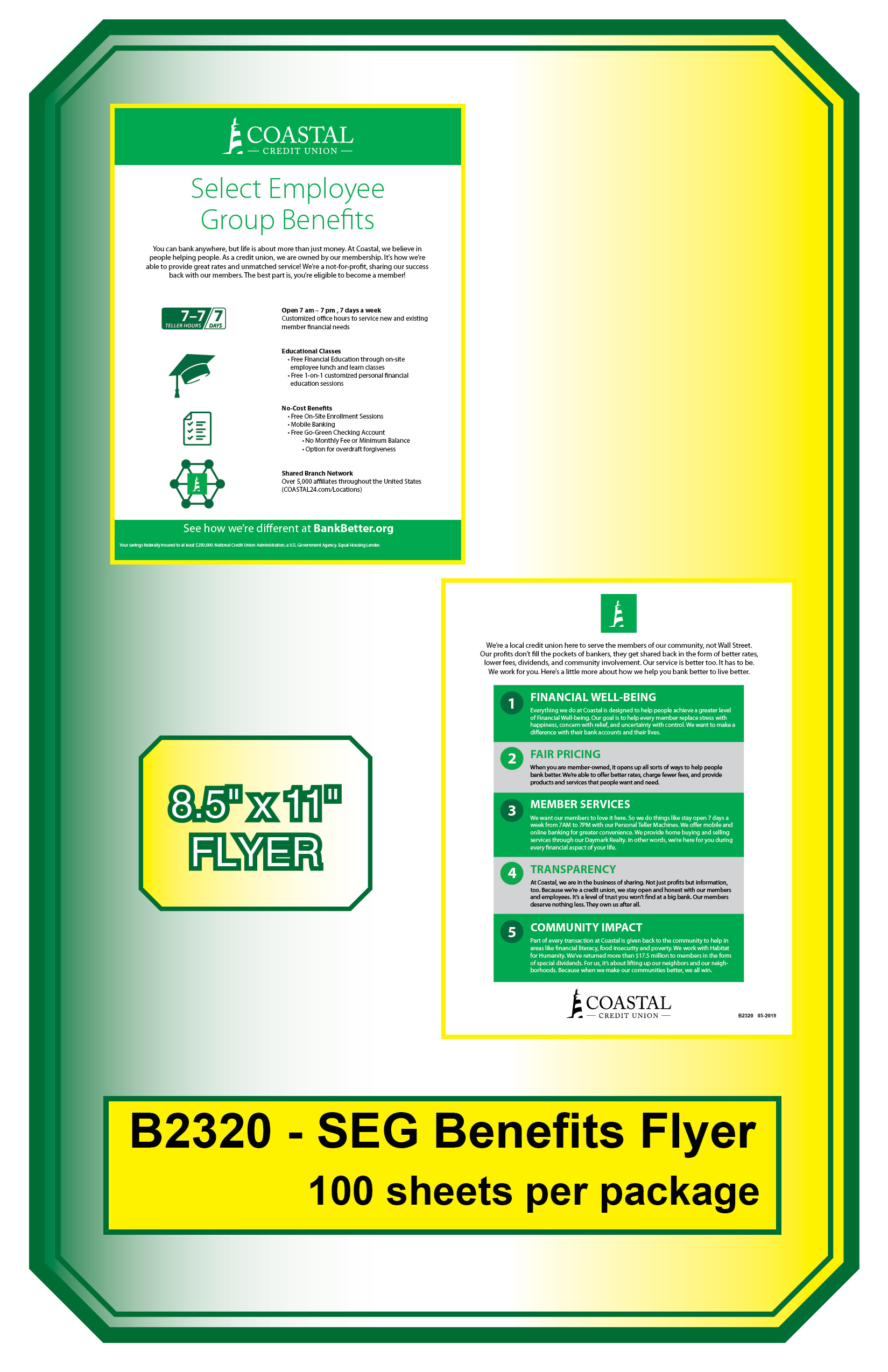 Select Employee Group-SEG flyer **<b>Order By:  Package of 100 sheets</b>